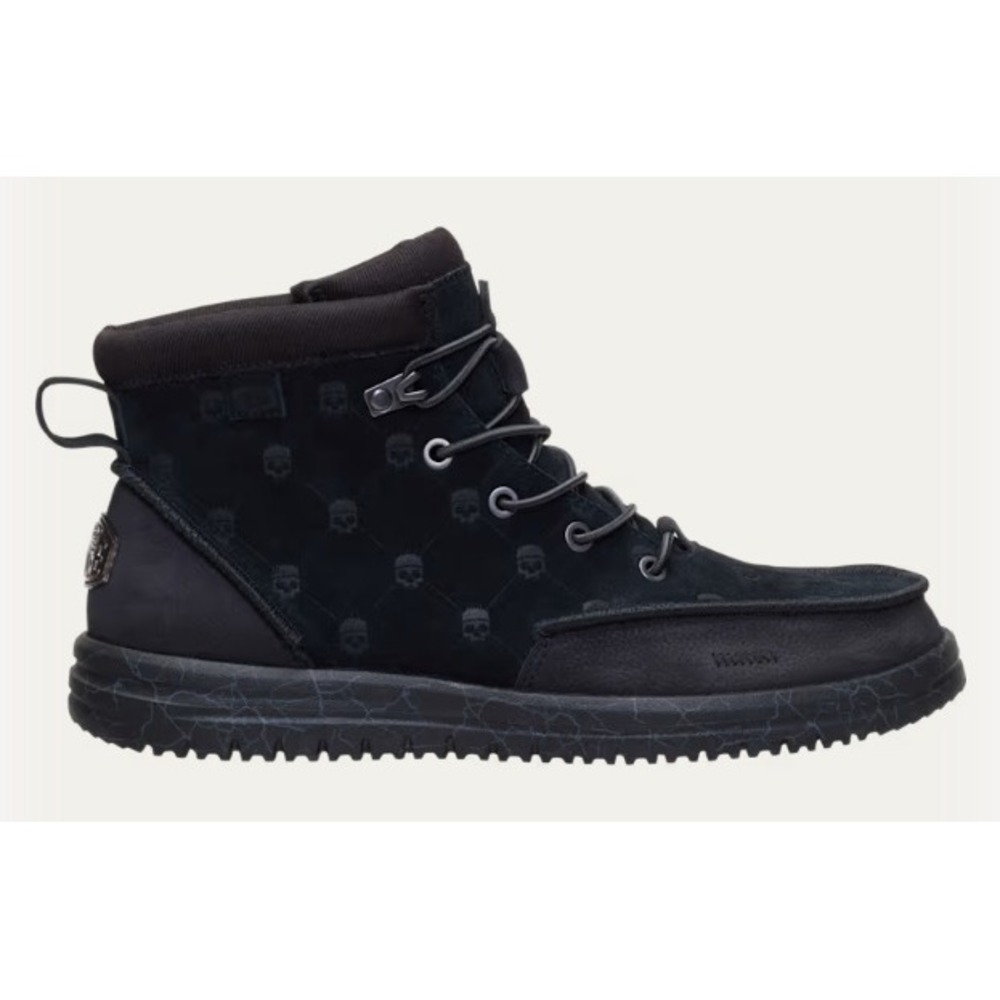 Hey Dude Bradley Suede Boots Jelly Roll Black Oyster Men's Size 9 Skull Print